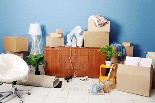 Loading boxes and furniture into a van near Elephant and Castle
