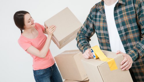 Reusable furniture and household items prepared for charity donation