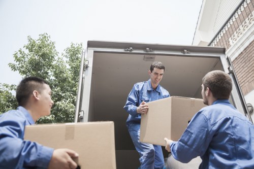 Office relocation support in Elephant and Castle with boxes and furniture prepared for transport