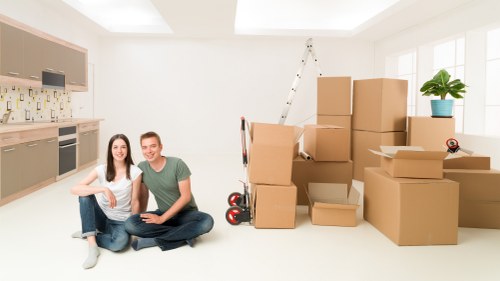 Assorted cartons and protective materials for household and office packing