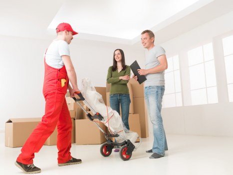 Local house removals service in Elephant and Castle with moving van and boxes