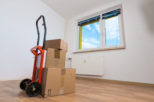 Packing and moving office furniture in a South London commercial relocation