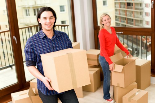 Careful handling of fragile items during a flat move in Elephant and Castle